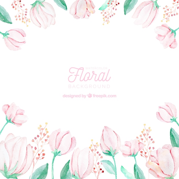 Colorful floral background in watercolor style