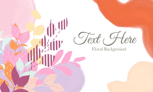 Colorful floral background with flat leaves  