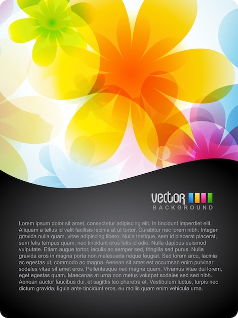 Free vector colorful floral background with space for text