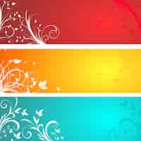 Free vector colorful floral banners