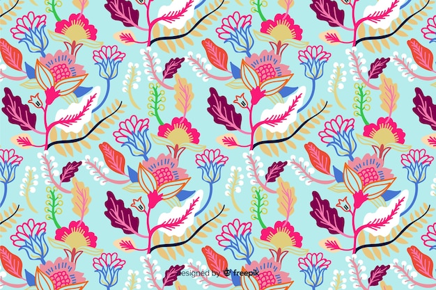 Colorful floral embroidery background