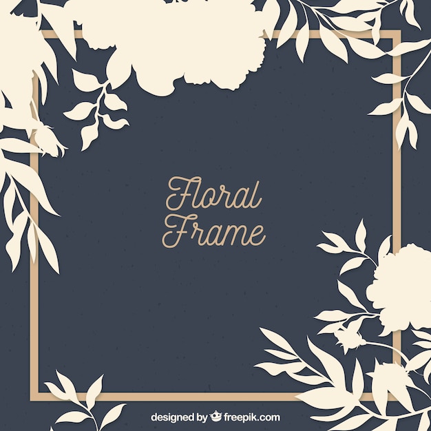 Colorful floral frame in flat style