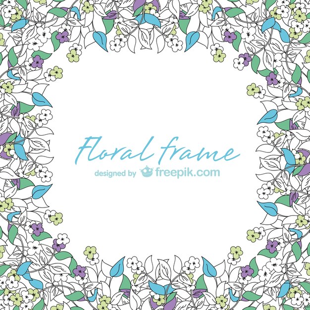 Colorful floral frame