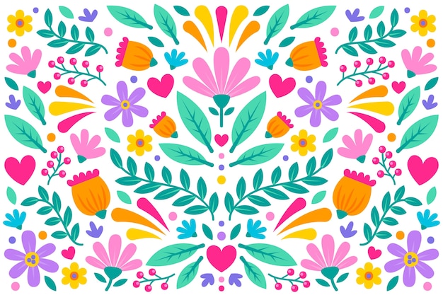 メキシコのカラフルな花の壁紙