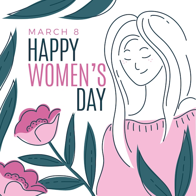 Colorful floral women's day greeting