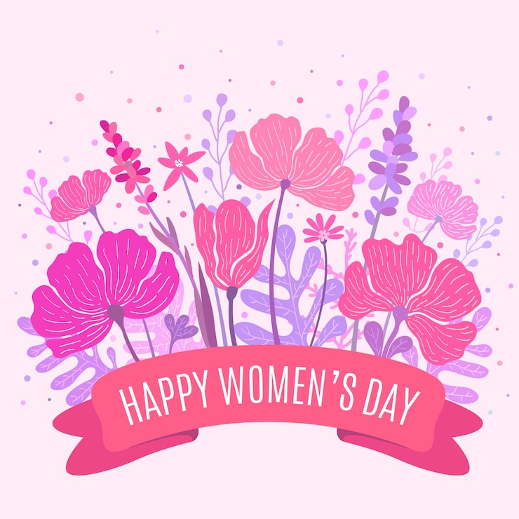 Free Vector colorful floral women's day greeting