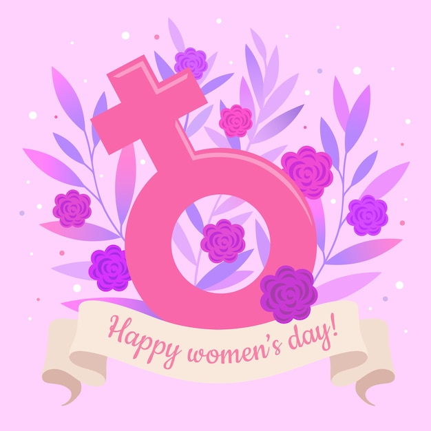 Colorful floral women's day greeting