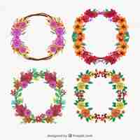 Free vector colorful floral wreath