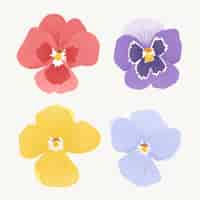 Free vector colorful flower design element set