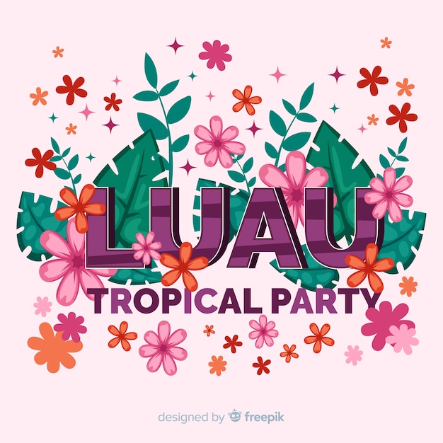 Colorful flower explosion luau background