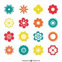 Free vector colorful flower icons