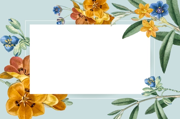 Free vector colorful flower illustration frame template