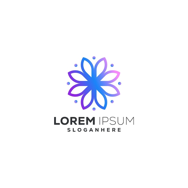 Free vector colorful flower logo