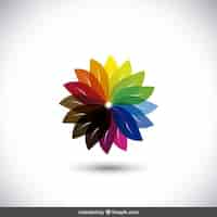 Free vector colorful flower made with leaves