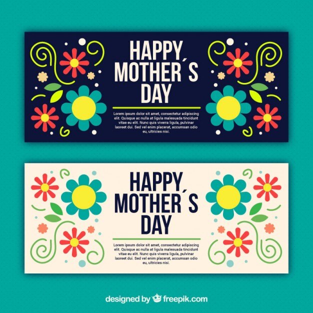 Colorful flower mother's day card