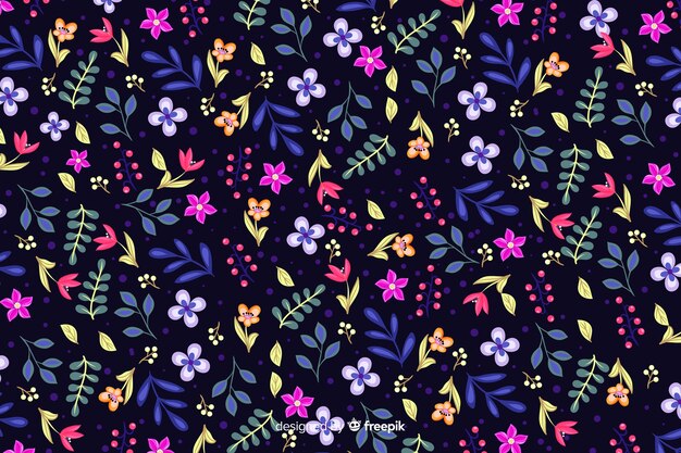 Colorful flowers on dark background