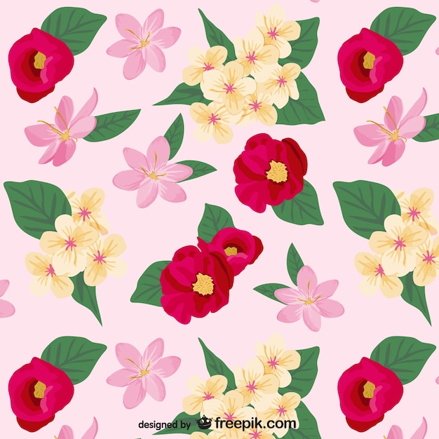 Free vector colorful flowers pattern