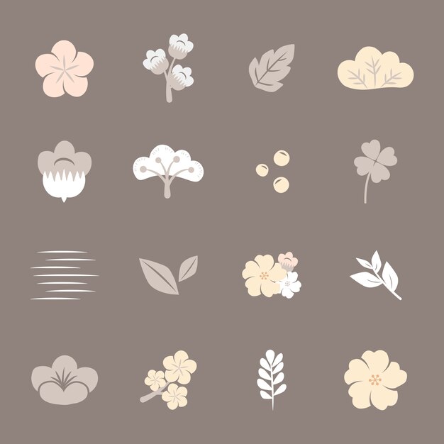 Free Vector colorful flowers set