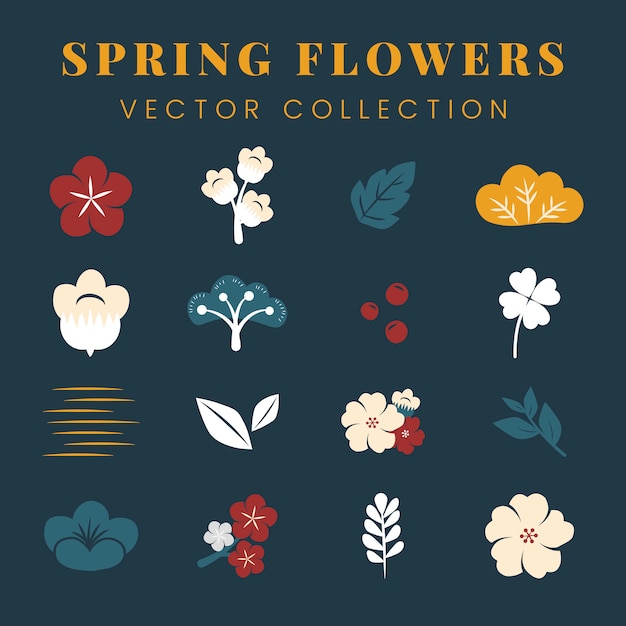 Free Vector colorful flowers set