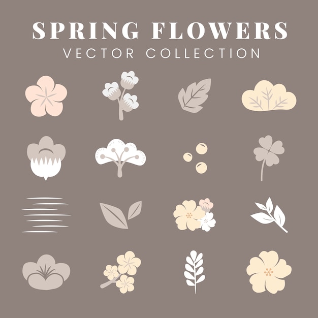 Free vector colorful flowers set