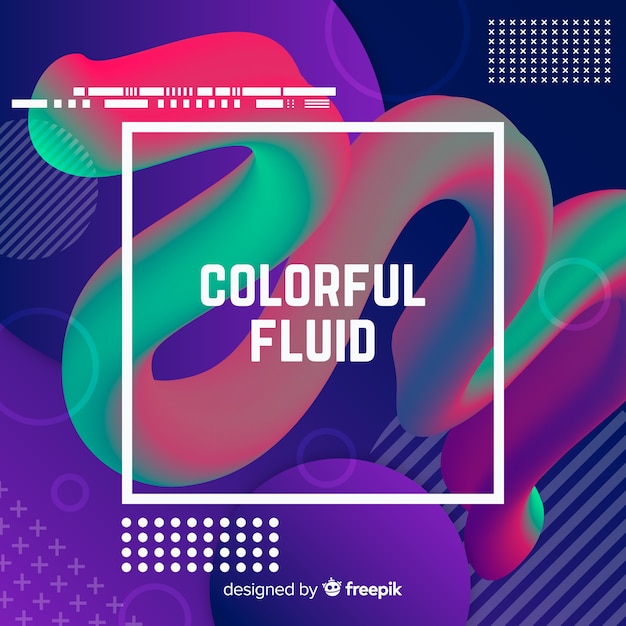 Colorful fluid 3d shape background