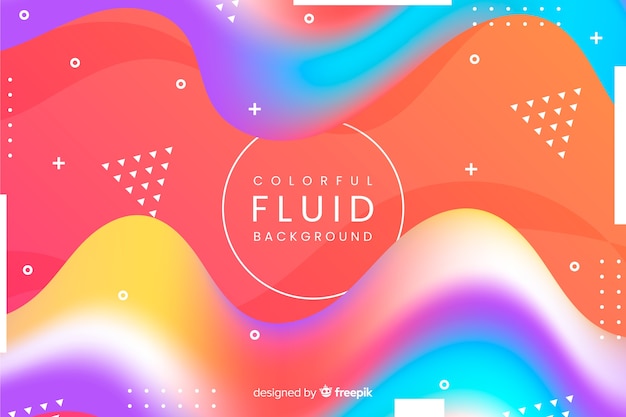 Free vector colorful fluid 3d shape background