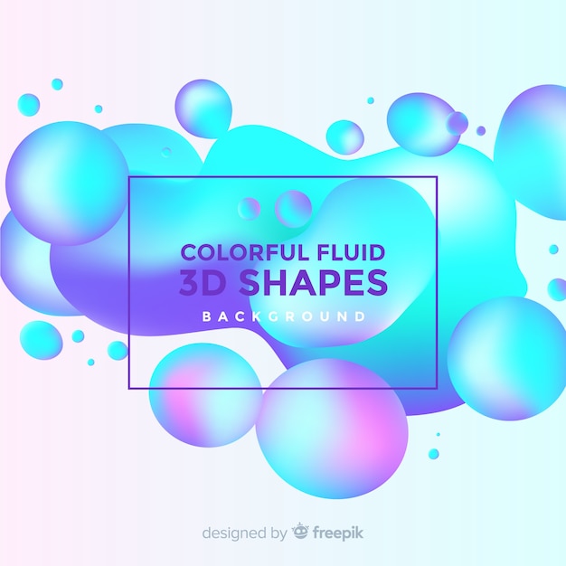 Colorful fluid 3d shapes background