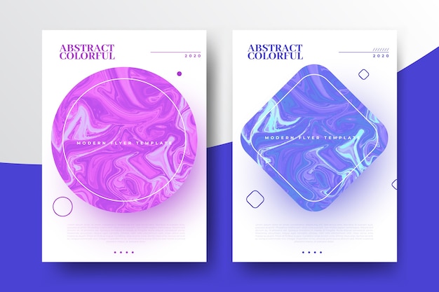 Free vector colorful fluid effect flyer template