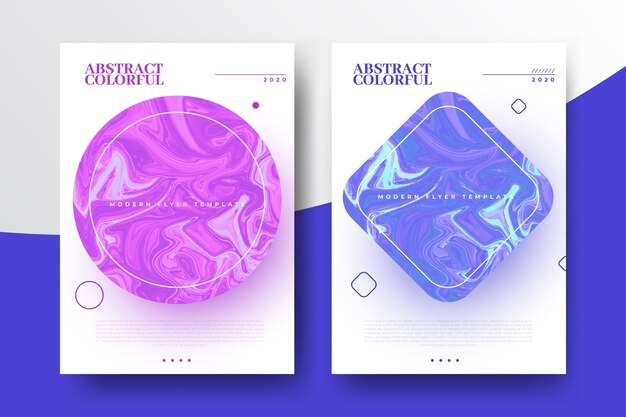 Colorful fluid effect flyer template