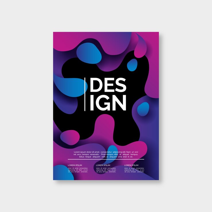 Free Vector colorful fluid effect poster template
