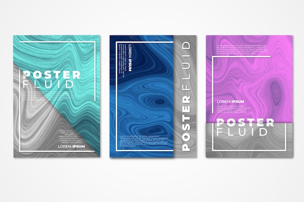 Free vector colorful fluid effect poster template