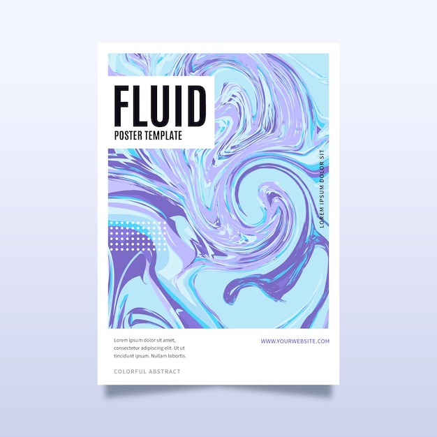 Free vector colorful fluid effect poster template