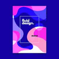 Free vector colorful fluid effect poster template