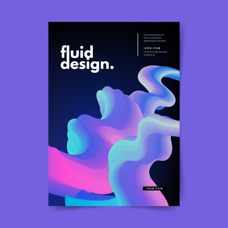 Free Vector colorful fluid effect poster template