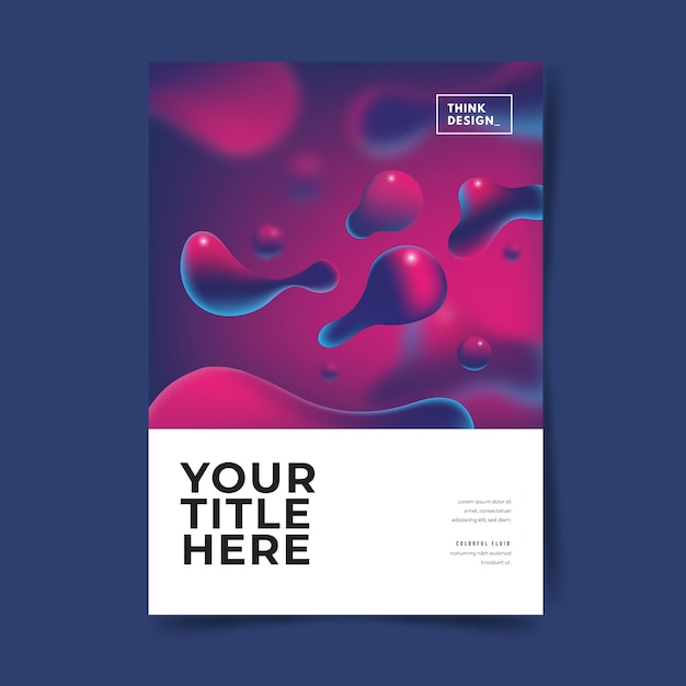 Free vector colorful fluid effect poster template