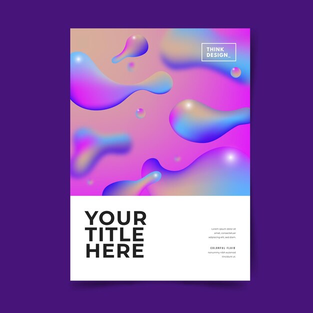 Free vector colorful fluid effect poster template