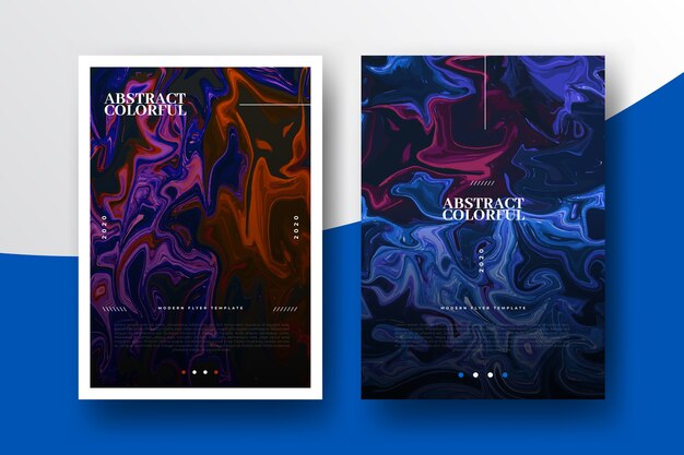 Colorful fluid effect poster template