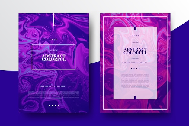 Colorful fluid effect posters template