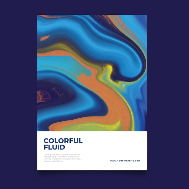 Colorful fluid poster template