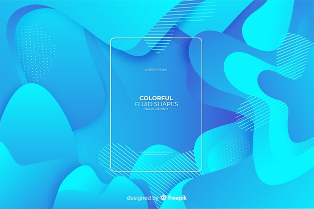 Colorful fluid shapes background