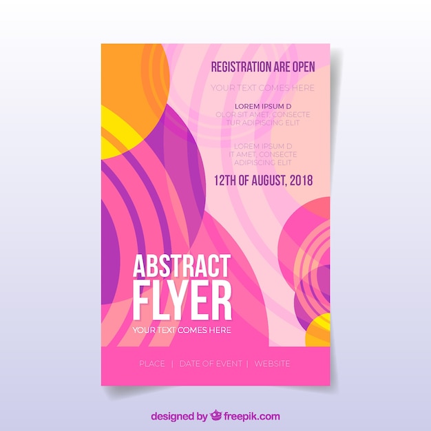 Free vector colorful flyer template with abstract shapes