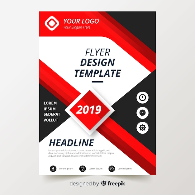 Colorful flyer template with flat design