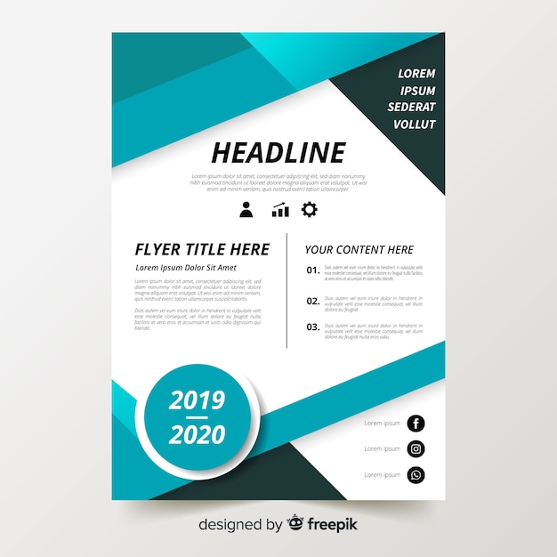 Colorful flyer template with flat design