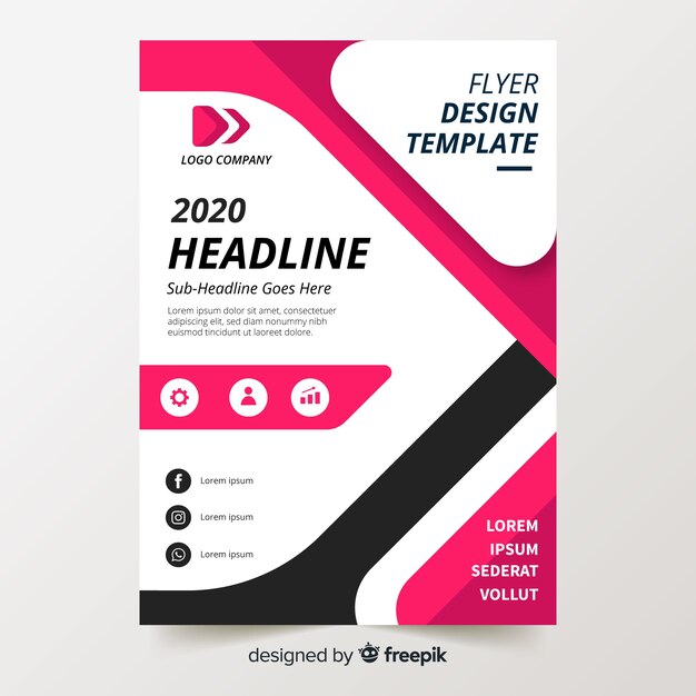 Colorful flyer template with flat design