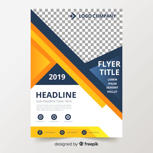 Colorful flyer template with flat design