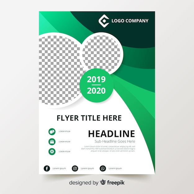 Colorful flyer template with flat design