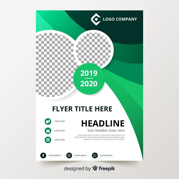 Colorful flyer template with flat design