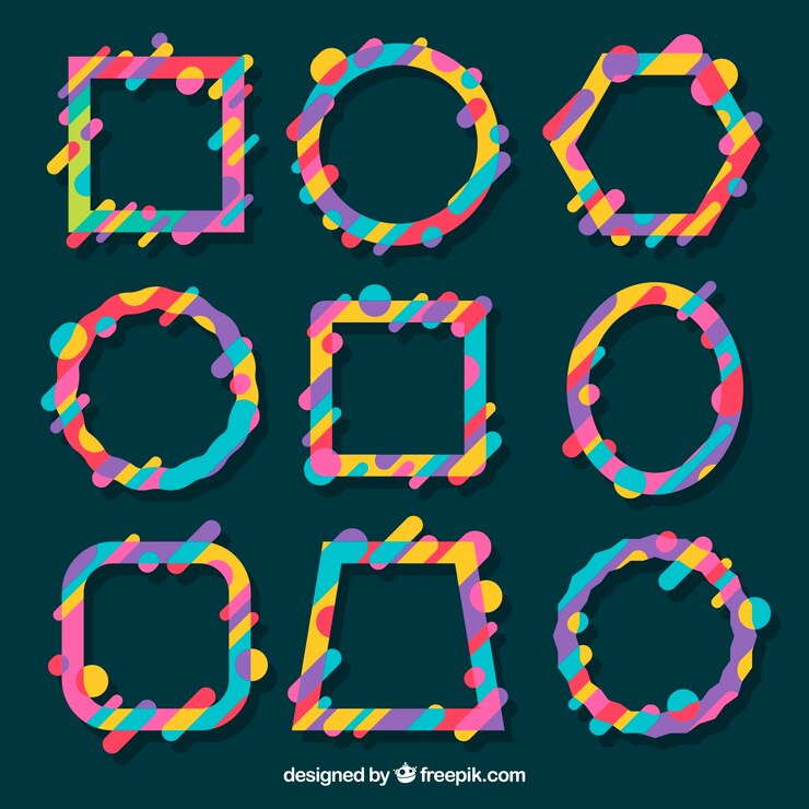Free Vector colorful frame collection with flat design