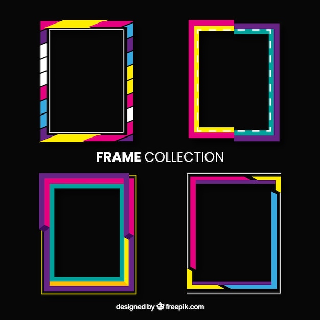 Free vector colorful frame collection with flat design