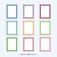 Free vector colorful frame collection with flat design